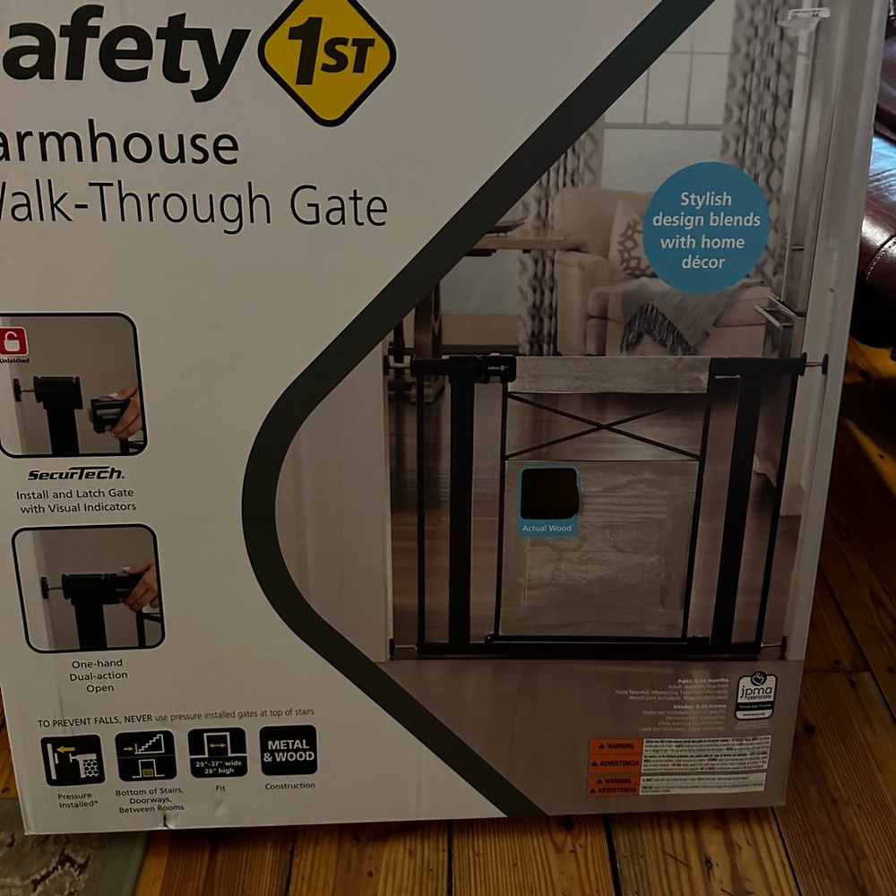 Safety 1st Farmhouse Gate purchased for our Husky and 😀he jumped right over it